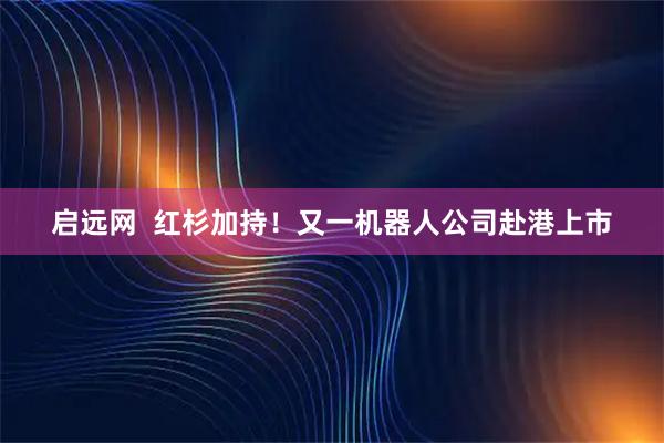 启远网  红杉加持！又一机器人公司赴港上市